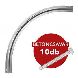 Tolókapu sín U" profil, csavarozható íves R8 + 22 db betoncsavar