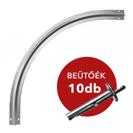 Tolókapu sín U" profil, csavarozható íves R8 + 10 db beütőék