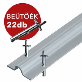 Tolókapu sín U" profil, csavarozható 3 m. R8 + 22 db beütőék 