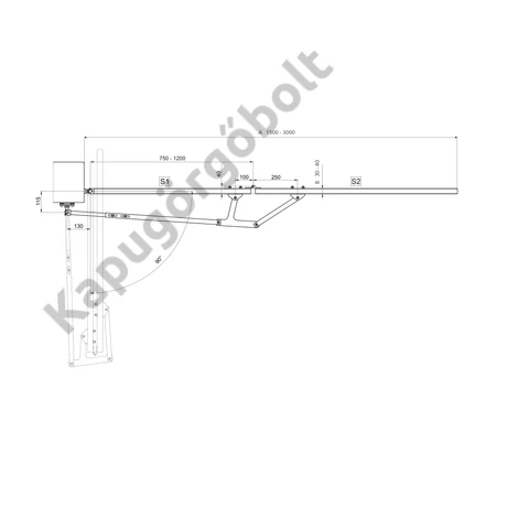 Szárnyaskapu harmonika vasalat 3 m-ig INOX