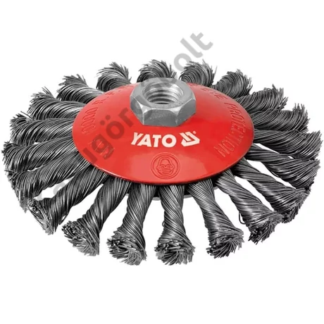 Döntött sodrott körkefe M14 100 mm. acél YATO