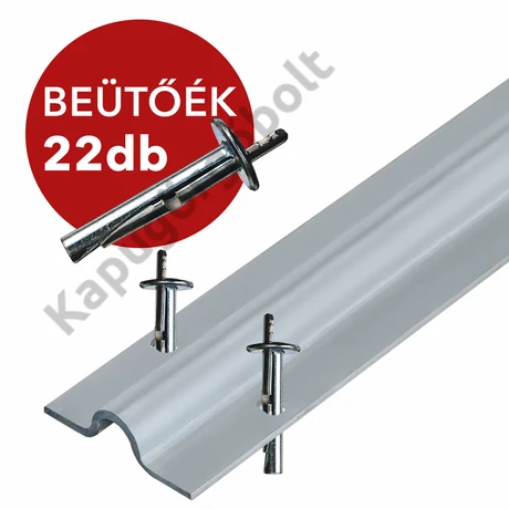 Tolókapu sín U" profil, csavarozható 3 m. R8 + 22 db beütőék 