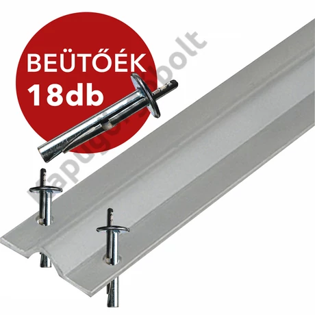 Tolókapu sín U" profil, csavarozható 3 m. R10 + 18 db beütőék 