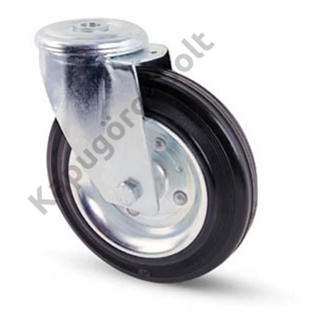 Tömörgumis kerék hátfuratos villa 125 mm