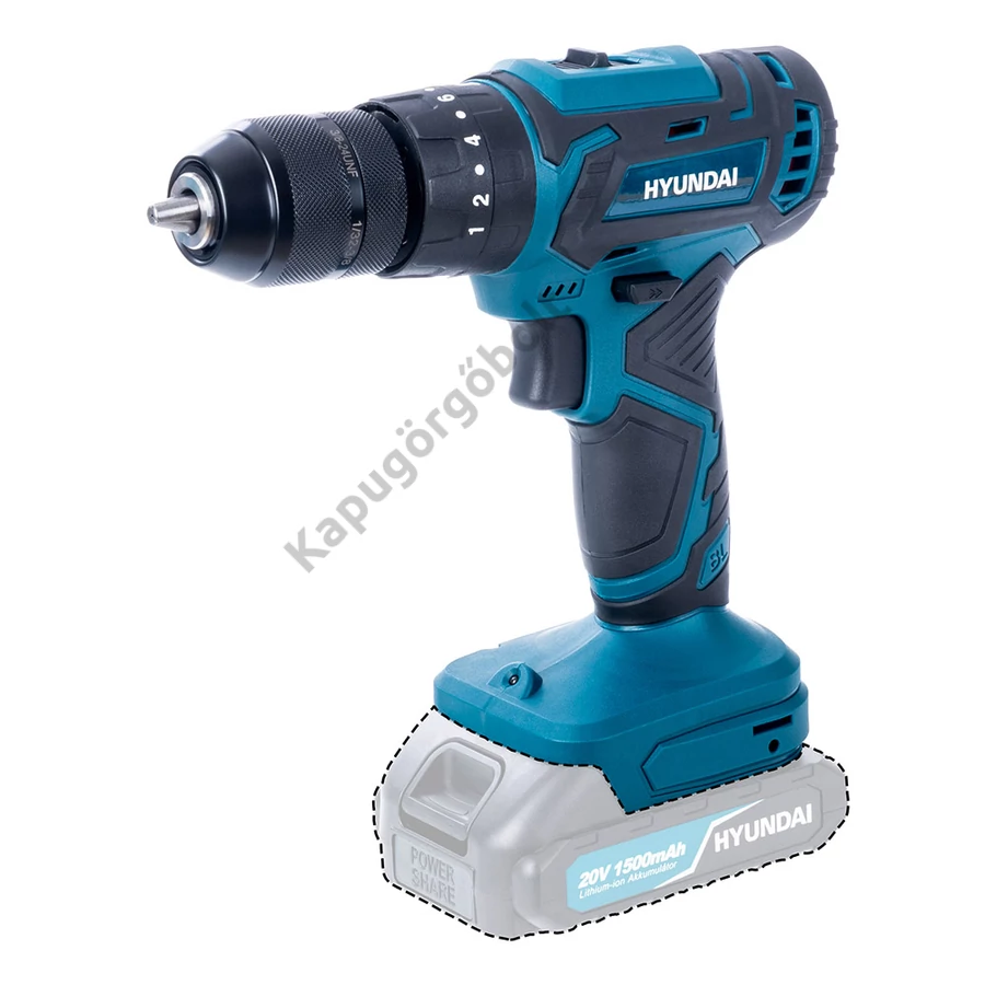 Hyundai HYD-20VFBL 20V-os Akkus fúró ütvefúró-csavarozó fém tokmány Brushless motor (akku és töltő nélkül)