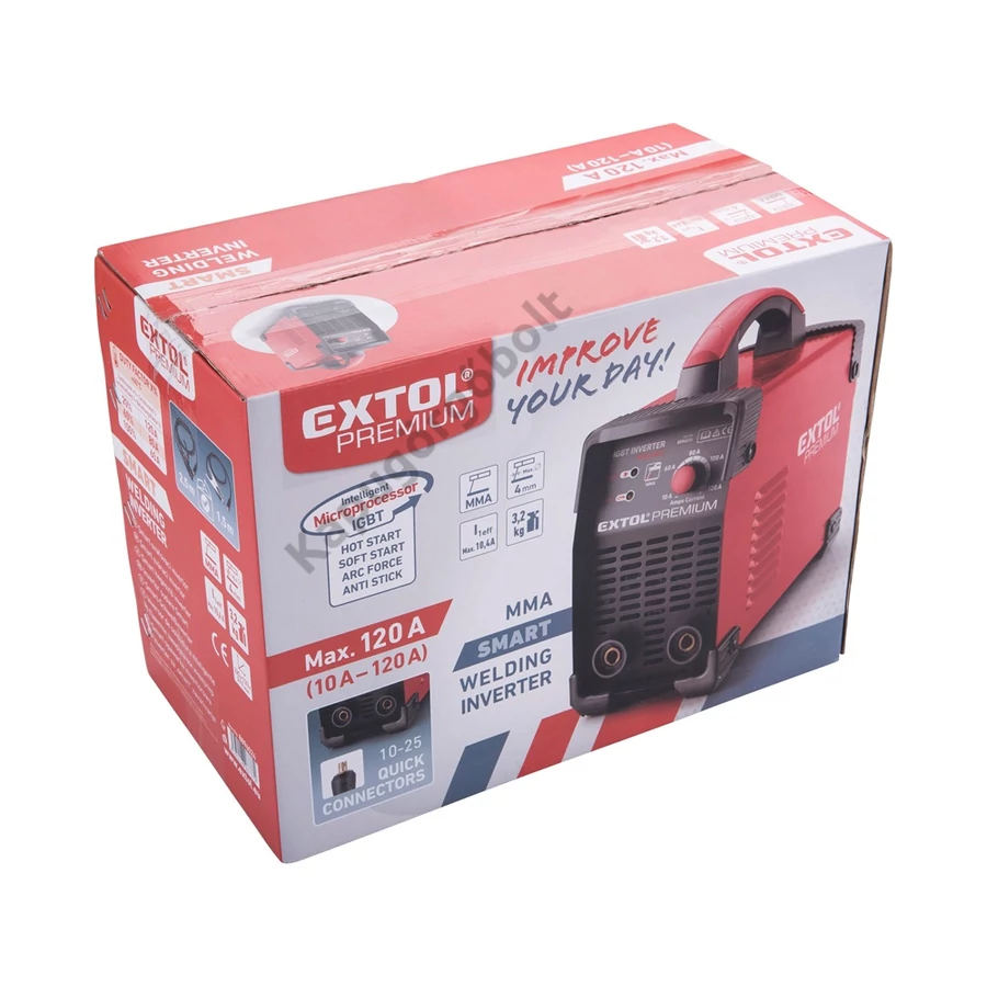 Hegesztő készülék, inverter 120A, munkakábel+földelő kábel